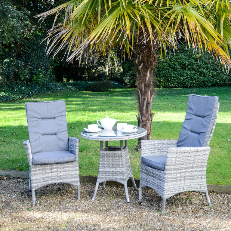 Malmo Reclining Bistro Set Granite - Regatta Garden Furniture Essex