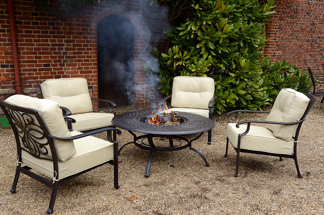 Fire And Ice 4 Lounge Regatta Garden, Rattan Garden Furniture With Fire Pit Tables