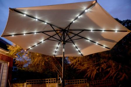 parasol with led lights and bluetooth