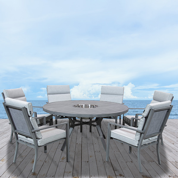 Monaco 6 Chair Dining Set Regatta, Round Outdoor Dining Table For 6 Canada