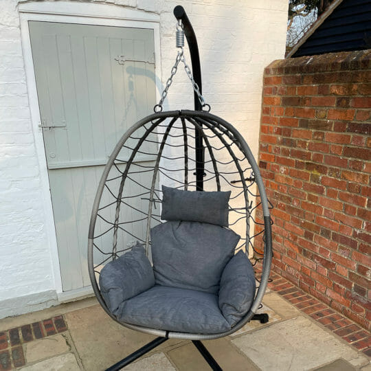 front view of single hanging pod